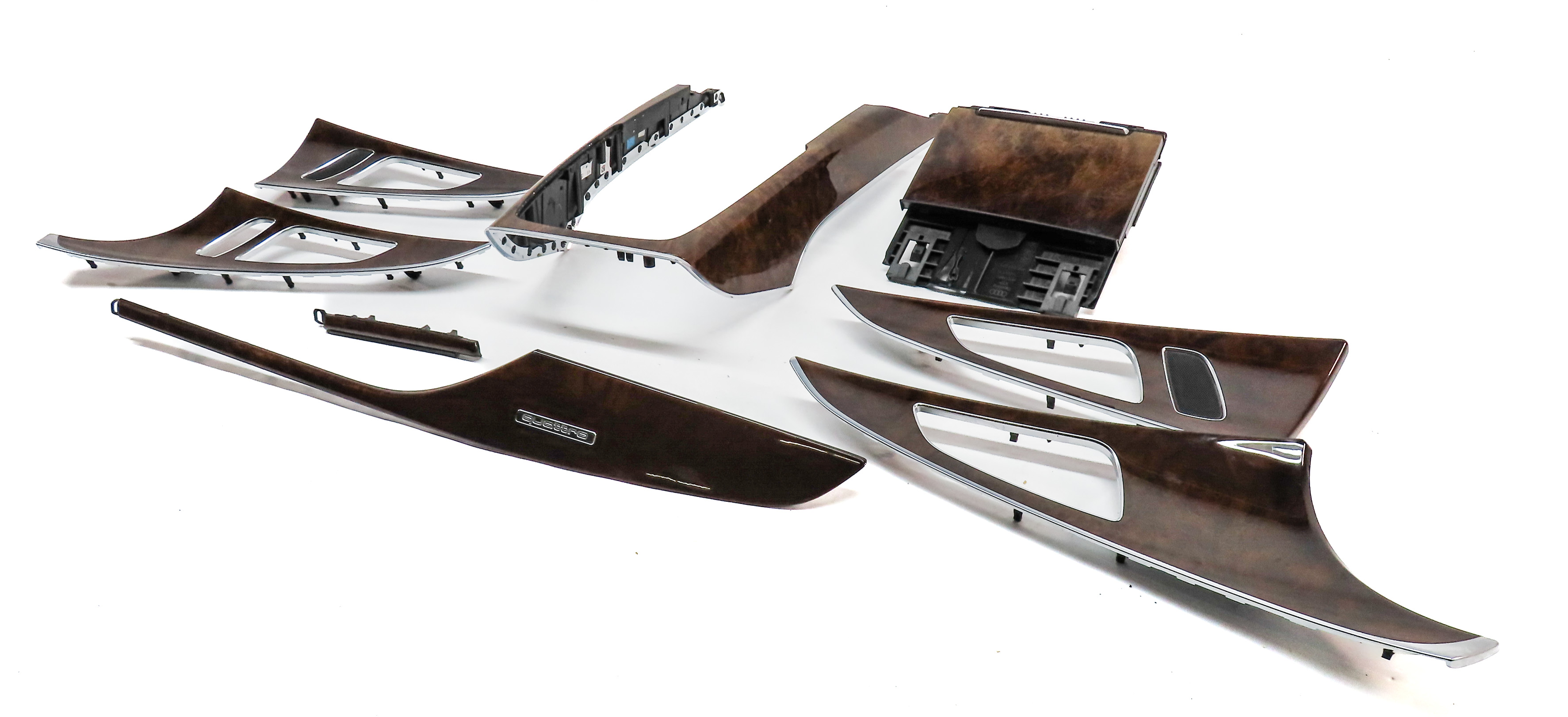 2014 AUDI A6 (C7 4G) INTERIOR FRONT DASH CENTER CONSOLE DOOR TRIM SET/8 (Walnut) — exact item pictured